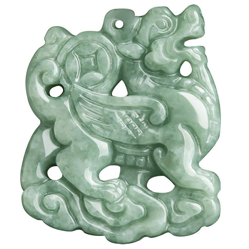 Buddha Stones Jade PiXiu Wealth Luck String Necklace Pendant - image 4