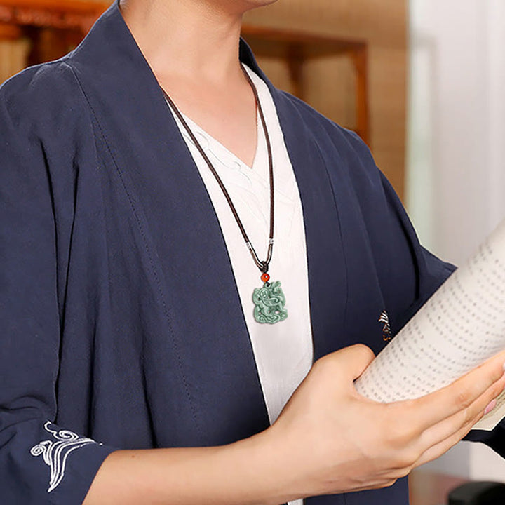 Buddha Stones Jade PiXiu Wealth Luck String Necklace Pendant - image 8