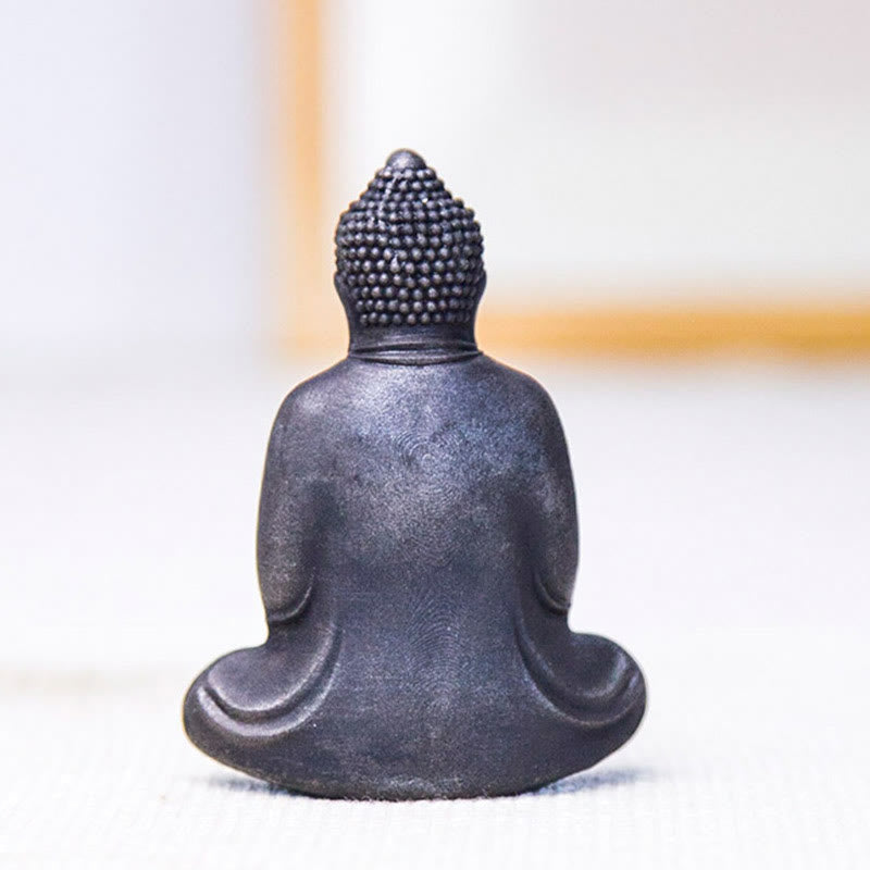 Buddha Stones Tibetan Meditating Buddha Iron Powder Rust Cast Resin Statue Serenity Decoration - image 20