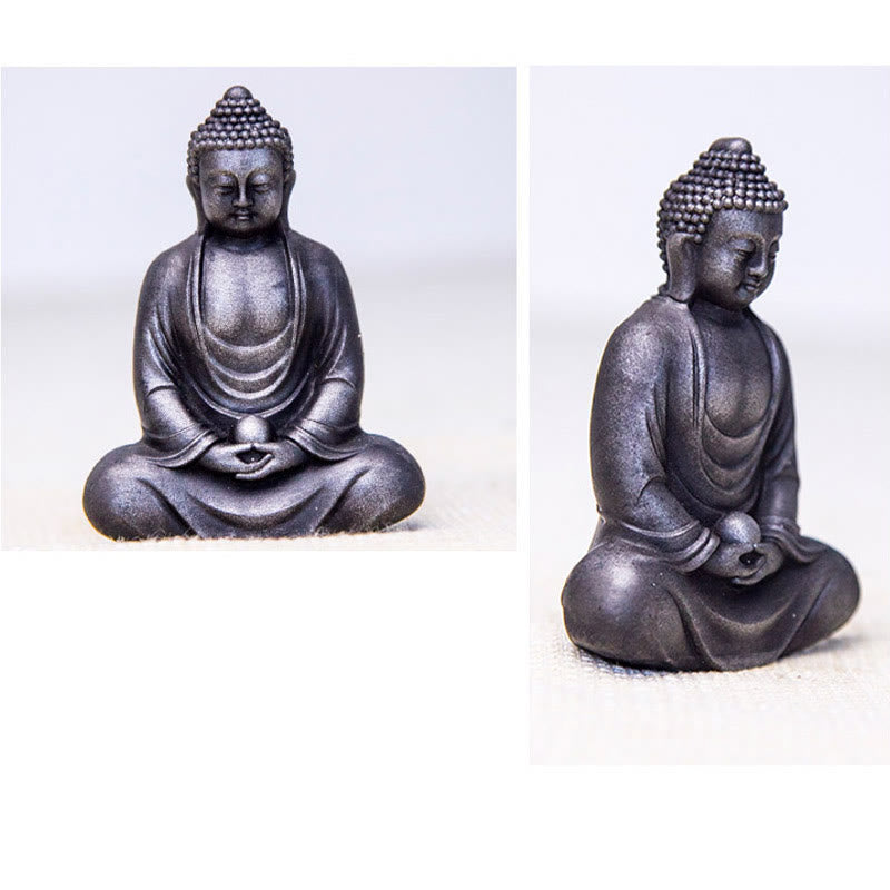 Buddha Stones Tibetan Meditating Buddha Iron Powder Rust Cast Resin Statue Serenity Decoration - image 27