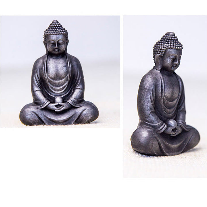 Buddha Stones Tibetan Meditating Buddha Iron Powder Rust Cast Resin Statue Serenity Decoration - image 27