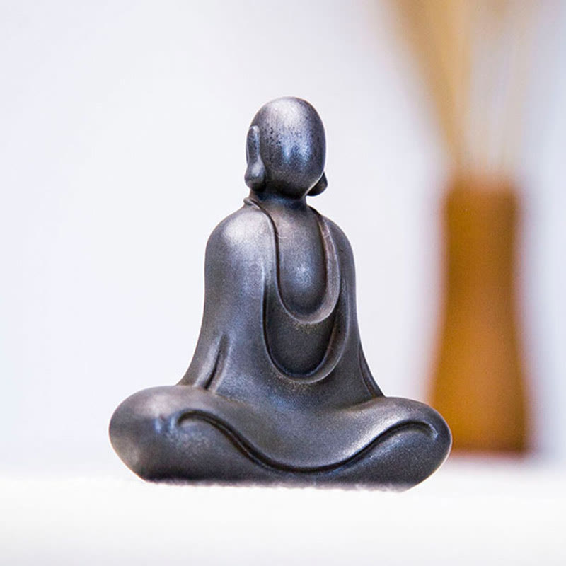 Buddha Stones Tibetan Buddha Iron Powder Rust Cast Resin Statue Desk Decoration - image 24