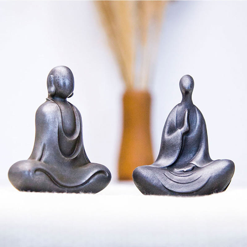Buddha Stones Tibetan Buddha Iron Powder Rust Cast Resin Statue Desk Decoration - image 32