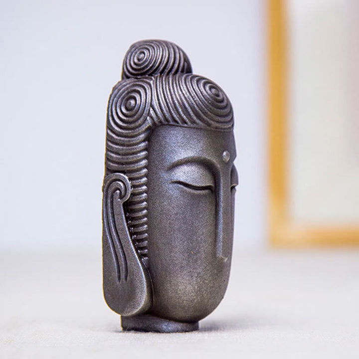 Buddha Stones Closed Eyes Meditating Buddha Iron Powder Rust Cast Resin Statue Home Decoration - image 14
