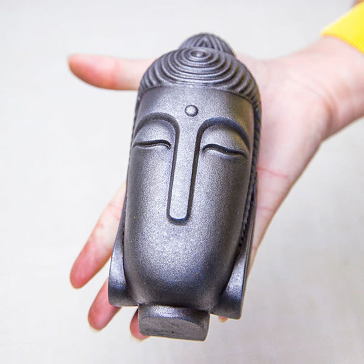 Buddha Stones Closed Eyes Meditating Buddha Iron Powder Rust Cast Resin Statue Home Decoration - image 17