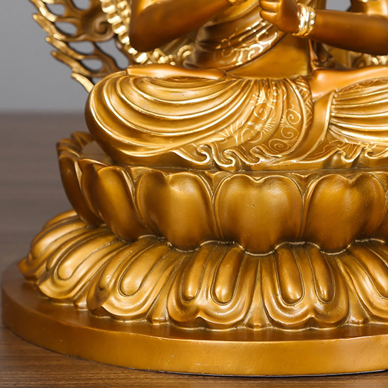 Buddha Stones Tathagata Buddha Figurine Serenity Copper Statue Home Offering Decoration - image 8