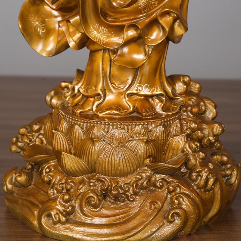 Buddha Stones Kwan Yin Avalokitesvara Holding A Vase Brass Harmony Copper Statue Home Decoration - image 15