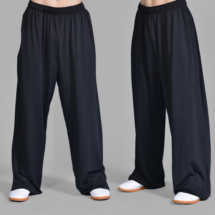Buddha Stones Summer Unisex Elastic Waist Tai Chi Qigong Practice Pants With Pockets - image 2