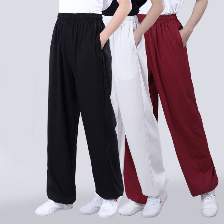 Buddha Stones Summer Unisex Elastic Waist Tai Chi Qigong Practice Breathable  Pants With Pockets - image 12