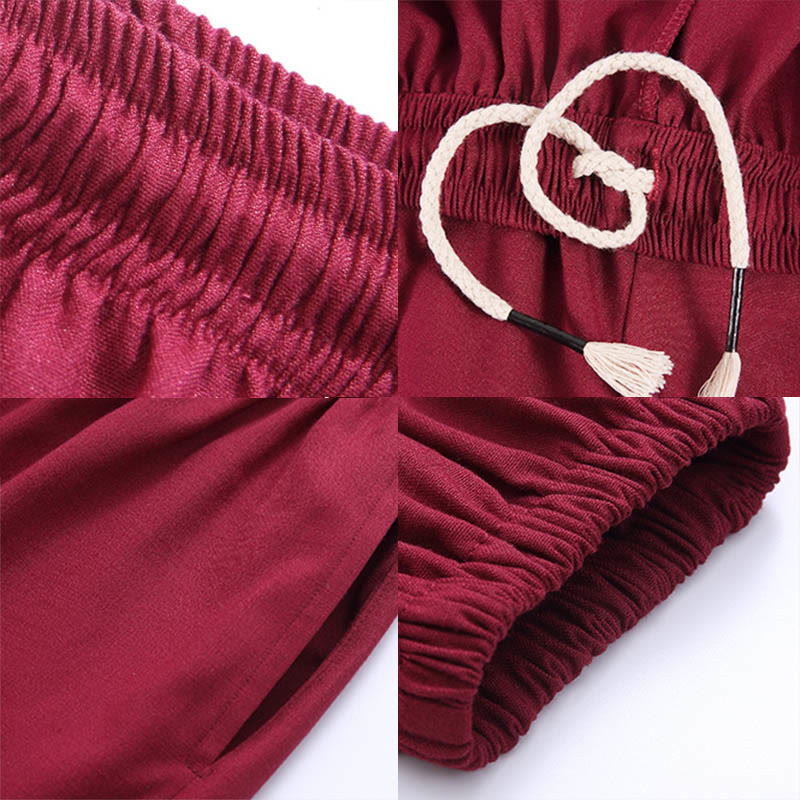 Buddha Stones Summer Unisex Elastic Waist Tai Chi Qigong Practice Breathable  Pants With Pockets - image 14