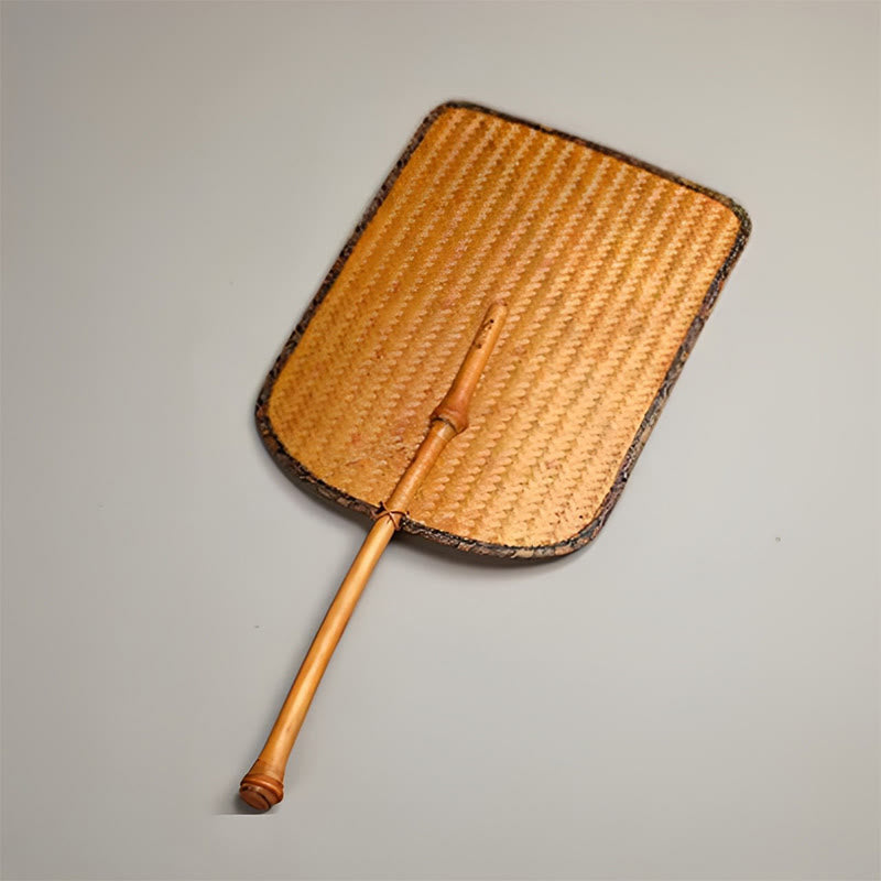 Buddha Stones Chinese Style Handmade Bamboo Long Handle Fan - Rectangular 26*19*42cm - image 10