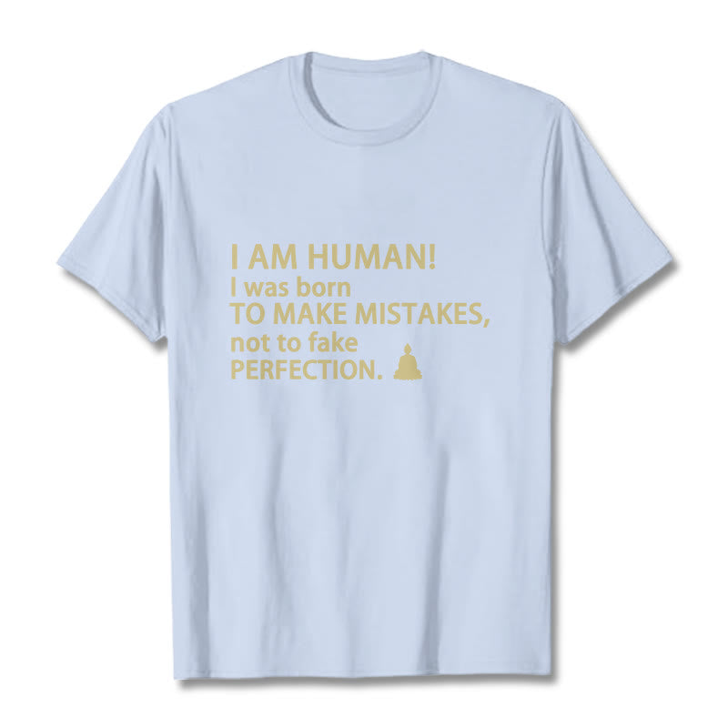 Buddha Stones I Am Human Tee T-shirt - Light Cyan - 2XL - image 9