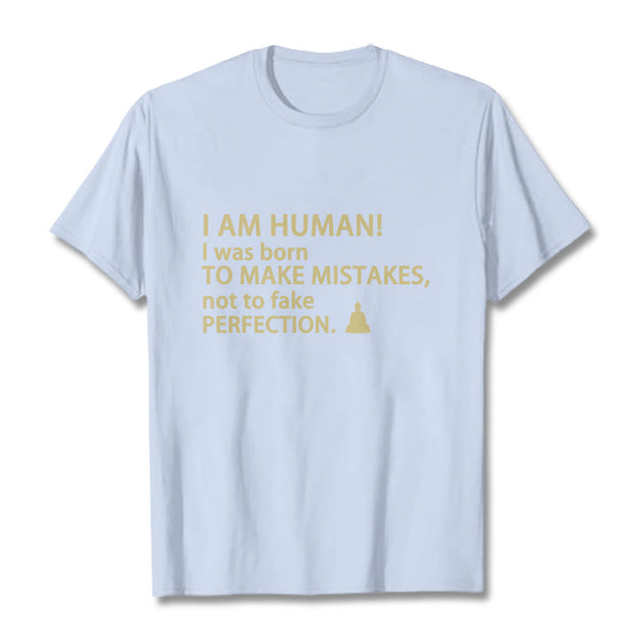 Buddha Stones I Am Human Tee T-shirt - Light Cyan - 2XL - image 9