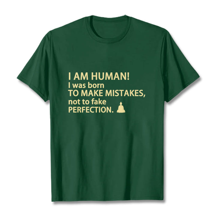 Buddha Stones I Am Human Tee T-shirt - Forest Green - 2XL - image 4