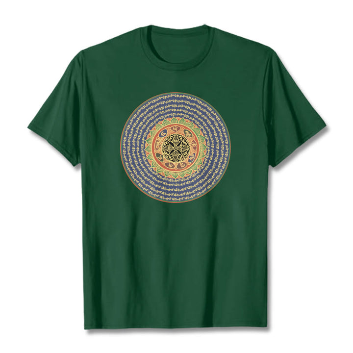 Buddha Stones 108 Om Mani Padme Hum Mantra Sanskrit Tee T-shirt - Forest Green - 2XL - image 9