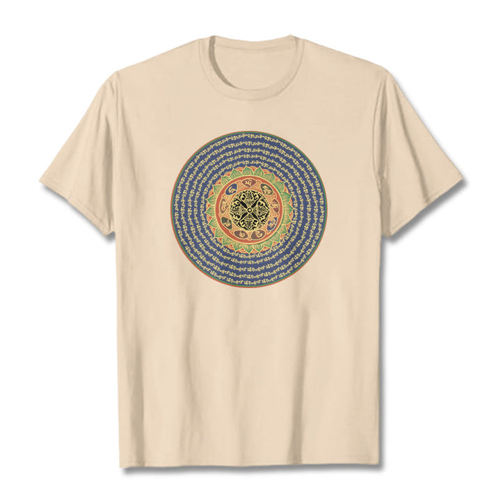 Buddha Stones 108 Om Mani Padme Hum Mantra Sanskrit Tee T-shirt - Bisque - 2XL - image 14