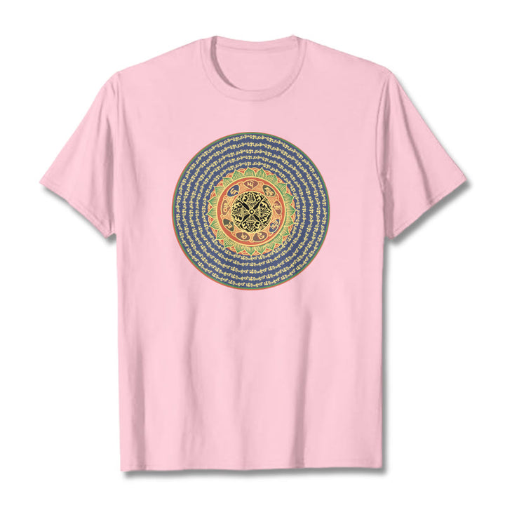 Buddha Stones 108 Om Mani Padme Hum Mantra Sanskrit Tee T-shirt - Light Pink - 2XL - image 12
