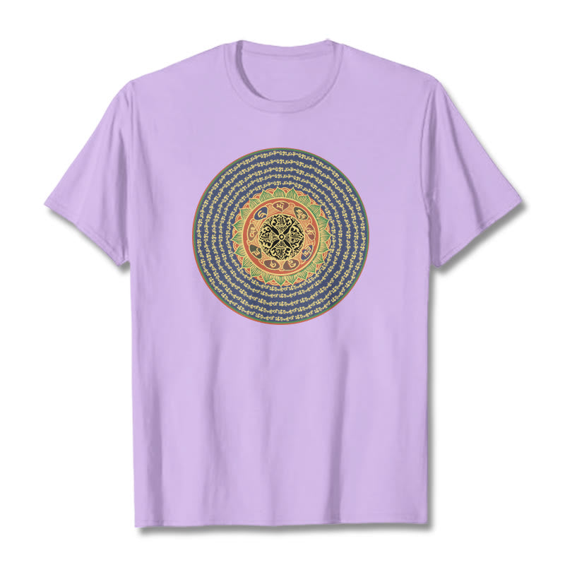 Buddha Stones 108 Om Mani Padme Hum Mantra Sanskrit Tee T-shirt - Plum - 2XL - image 18