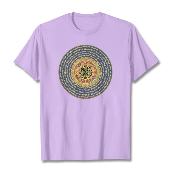 Buddha Stones 108 Om Mani Padme Hum Mantra Sanskrit Tee T-shirt - Plum - 2XL - image 18