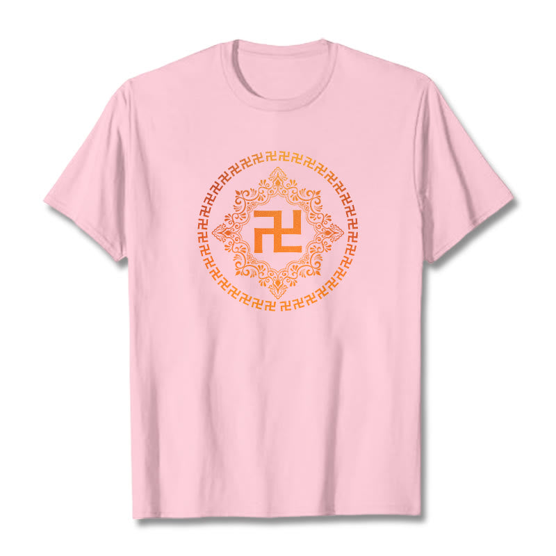 Buddha Stones Swastika Tee T-shirt - Light Pink - 2XL - image 11