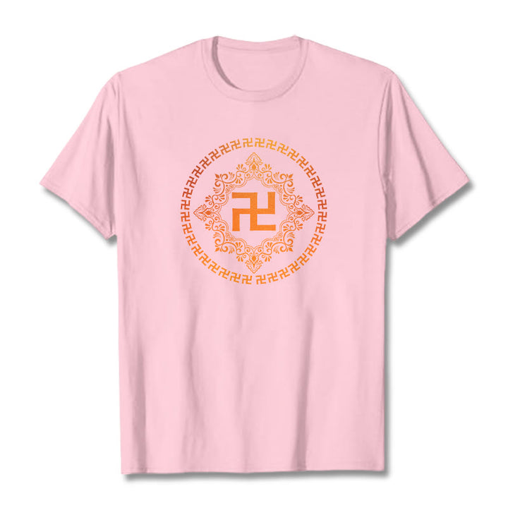 Buddha Stones Swastika Tee T-shirt - Light Pink - 2XL - image 11