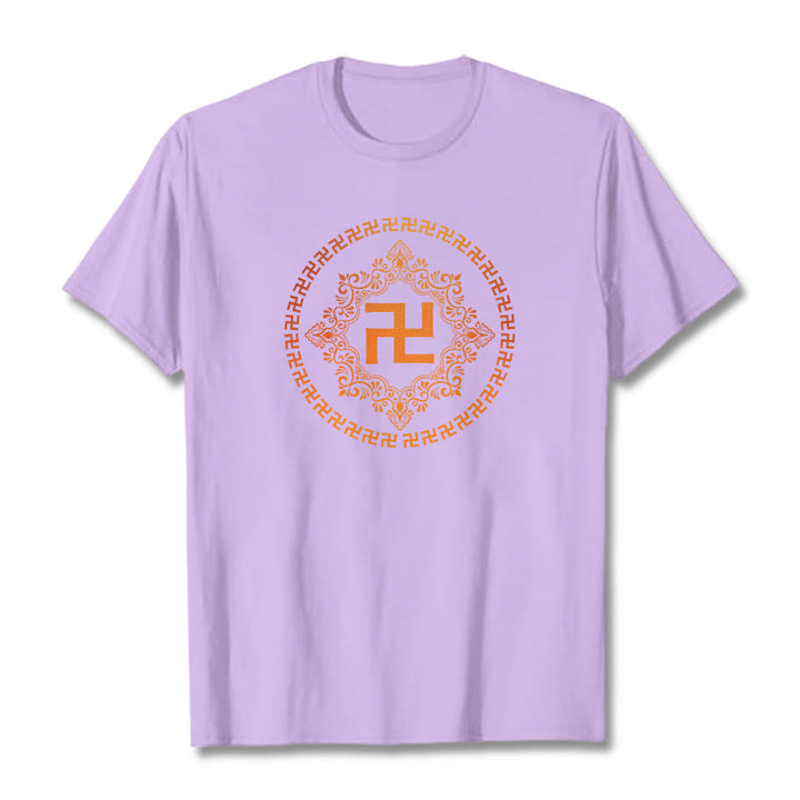 Buddha Stones Swastika Tee T-shirt - Plum - 2XL - image 15