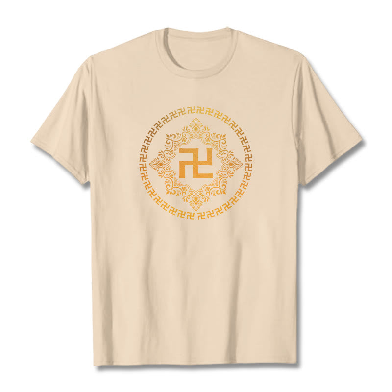 Buddha Stones Swastika Tee T-shirt - Bisque - 2XL - image 17