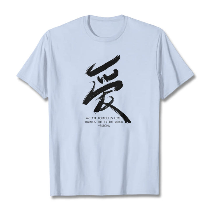 Buddha Stones Ai Radiate Boundless Love Towards The Entire World Tee T-shirt - Light Cyan - 2XL - image 11