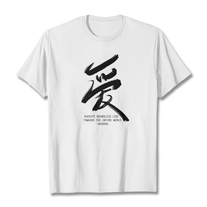 Buddha Stones Ai Radiate Boundless Love Towards The Entire World Tee T-shirt - White - 2XL - image 8