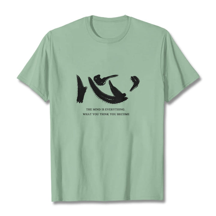 Buddha Stones Xin The Mind Is Everything Tee T-shirt - Pale Green - 2XL - image 14