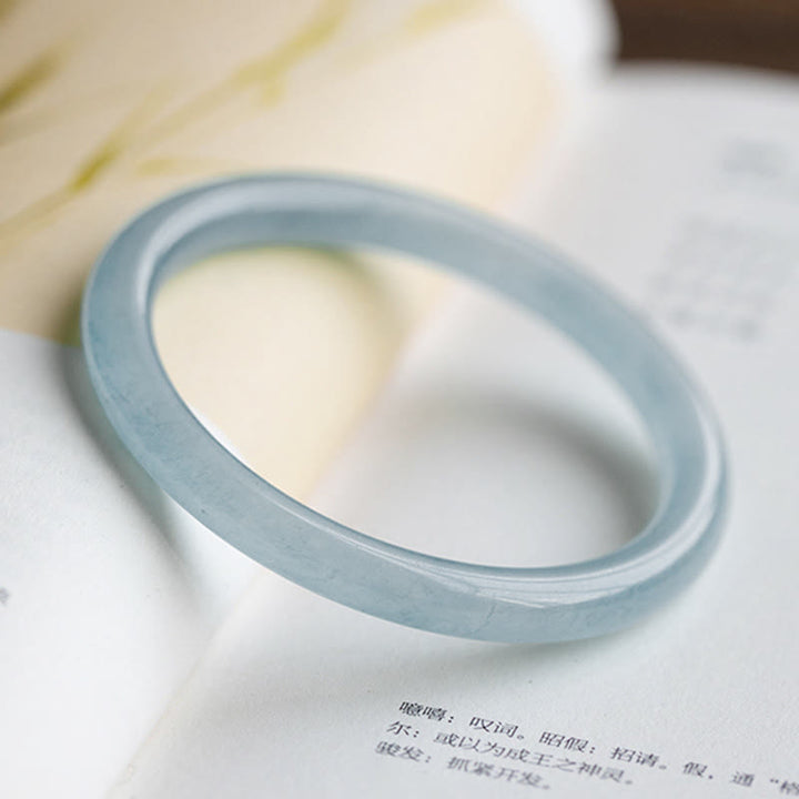 Buddha Stones Natural Aquamarine Serenity Bangle Bracelet - image 8