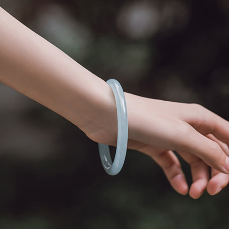 Buddha Stones Natural Aquamarine Serenity Bangle Bracelet - image 4