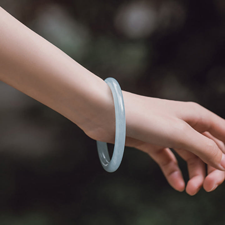 Buddha Stones Natural Aquamarine Serenity Bangle Bracelet - image 4