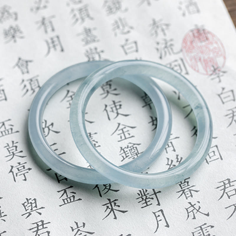 Buddha Stones Natural Aquamarine Serenity Bangle Bracelet - image 14