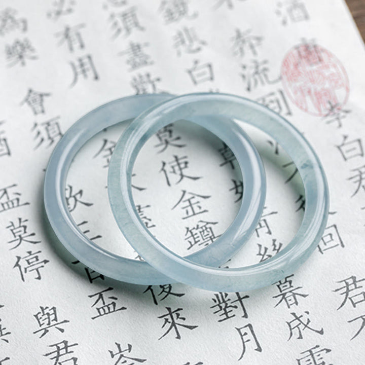 Buddha Stones Natural Aquamarine Serenity Bangle Bracelet - image 14