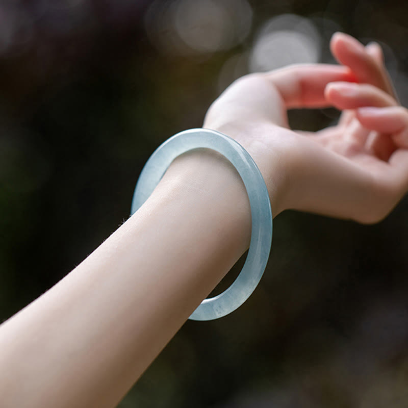 Buddha Stones Natural Aquamarine Serenity Bangle Bracelet - image 10