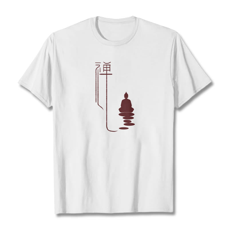 Buddha Stones Zen Buddha Tee T-shirt - White - 2XL - image 8