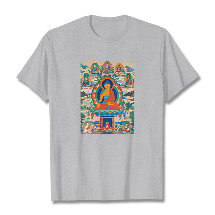 Buddha Stones The Medicine Buddha Sutra Transformed Into Art Tee T-shirt - Light Grey - 2XL - image 18