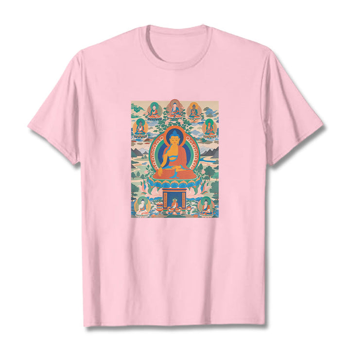 Buddha Stones The Medicine Buddha Sutra Transformed Into Art Tee T-shirt - Light Pink - 2XL - image 12