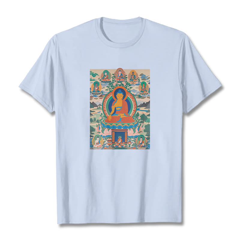 Buddha Stones The Medicine Buddha Sutra Transformed Into Art Tee T-shirt - Light Cyan - 2XL - image 9