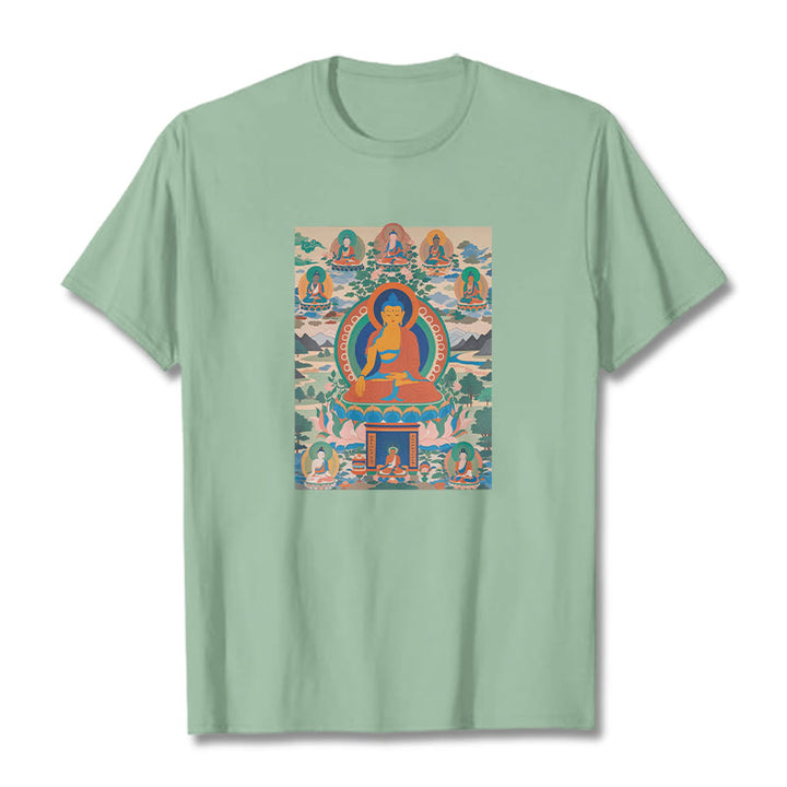 Buddha Stones The Medicine Buddha Sutra Transformed Into Art Tee T-shirt - Pale Green - 2XL - image 14