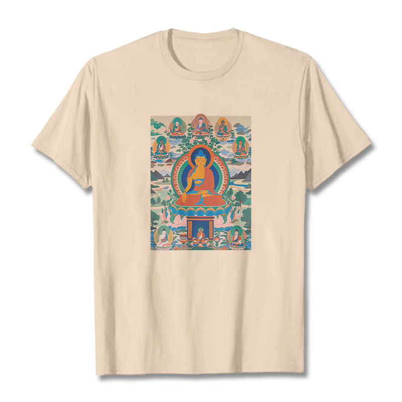 Buddha Stones The Medicine Buddha Sutra Transformed Into Art Tee T-shirt - Bisque - 2XL - image 10