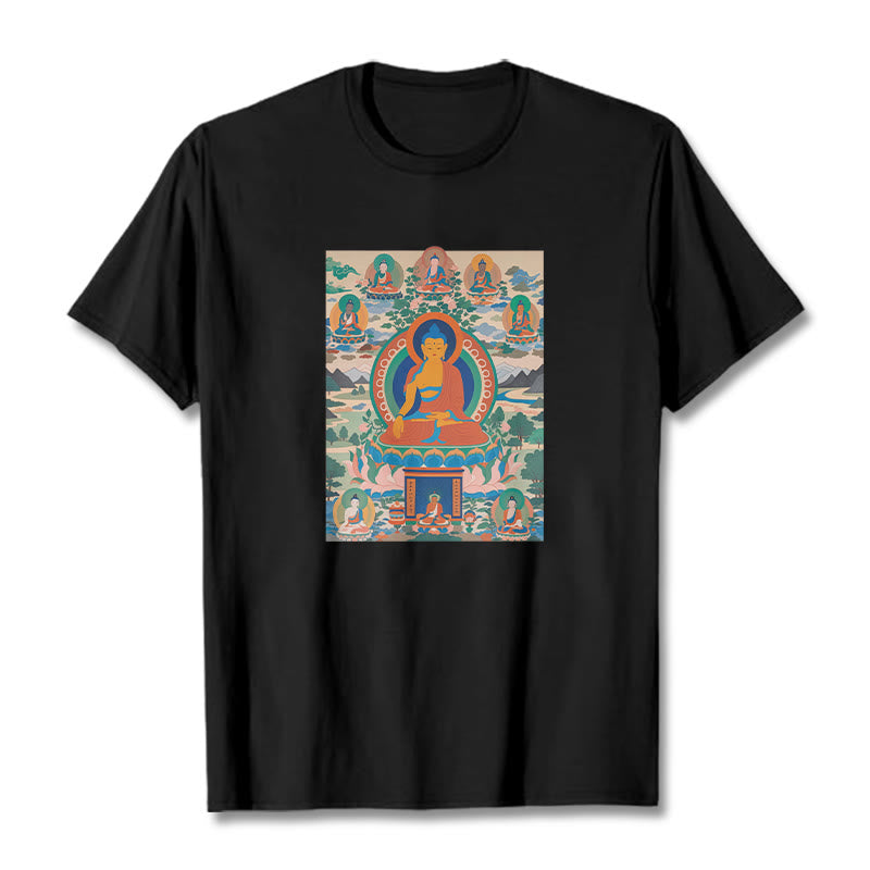 Buddha Stones The Medicine Buddha Sutra Transformed Into Art Tee T-shirt - Black - 2XL - image 5