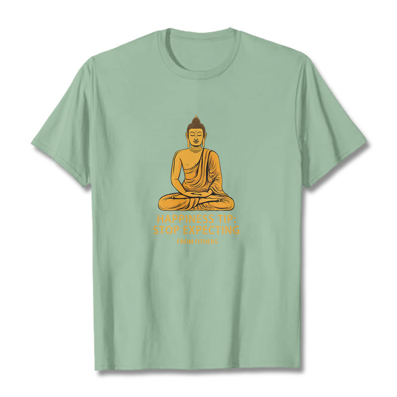 Buddha Stones Stop Expecting From others Buddha Tee T-shirt - Pale Green - 2XL - image 12