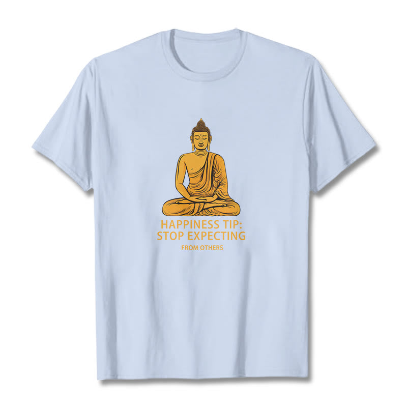 Buddha Stones Stop Expecting From others Buddha Tee T-shirt - Light Cyan - 2XL - image 9