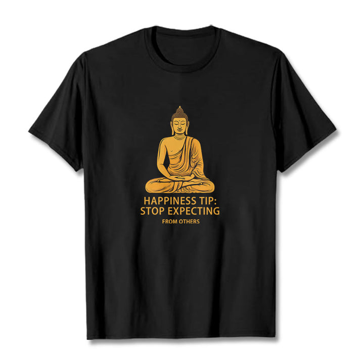 Buddha Stones Stop Expecting From others Buddha Tee T-shirt - Black - 2XL - image 0