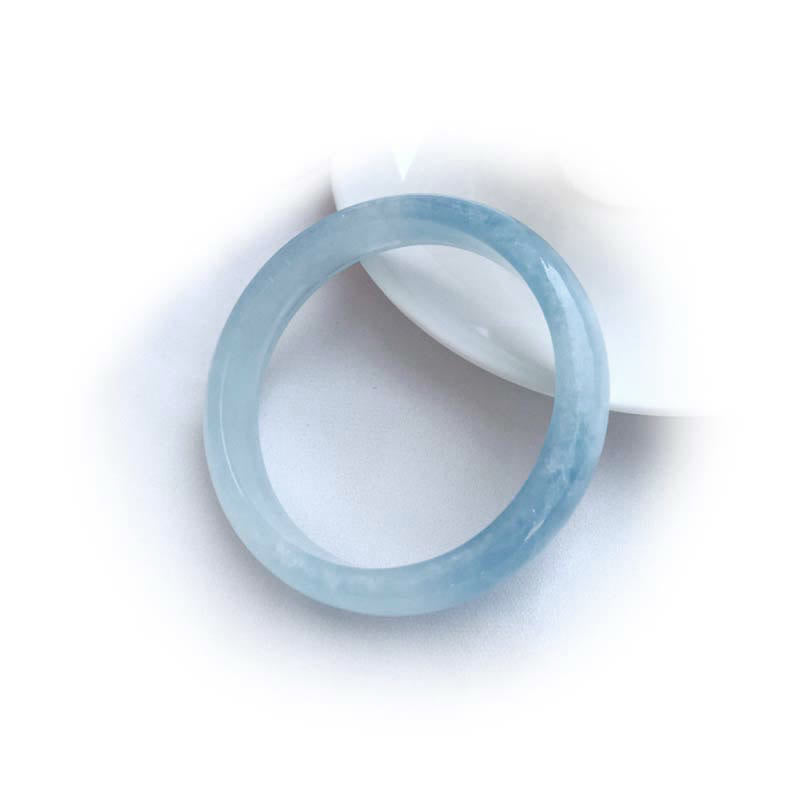 Buddha Stones Natural Aquamarine Blessing Bangle Bracelet - image 10