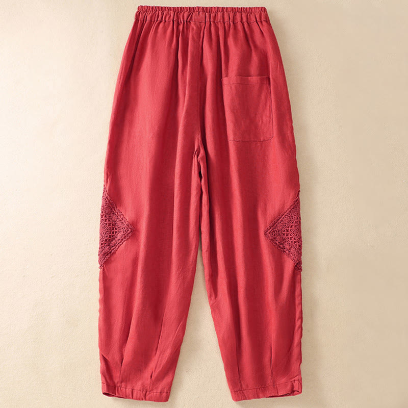 Buddha Stones Summer Women's Cotton Drawstring Harem Pants With Pockets - image 21