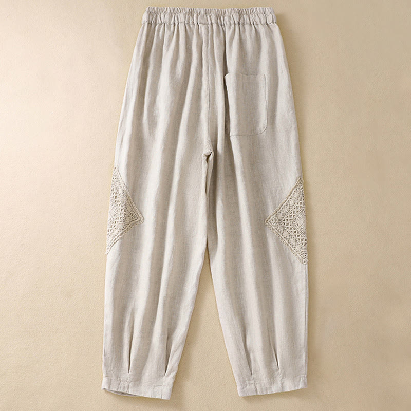 Buddha Stones Summer Women's Cotton Drawstring Harem Pants With Pockets - image 17
