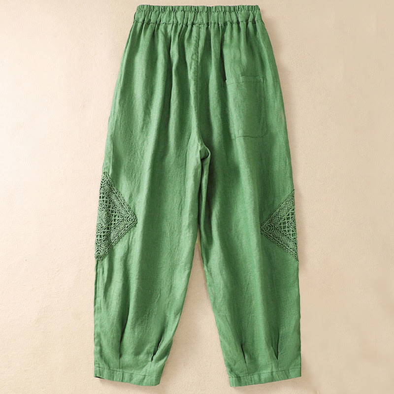 Buddha Stones Summer Women's Cotton Drawstring Harem Pants With Pockets - image 10